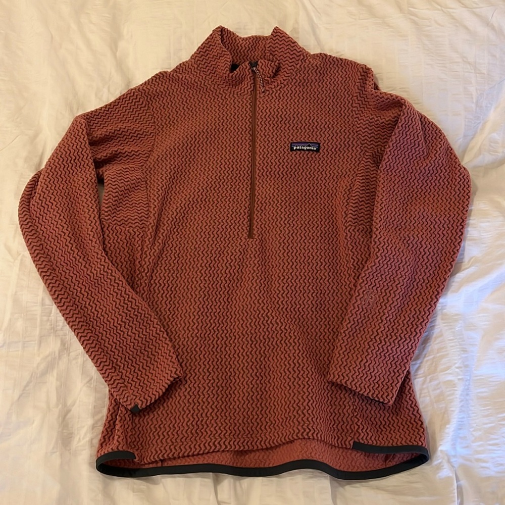 Patagonia R1 Air Zip Neck Pullover Fleece Women's Large Rosehip Half Zip Pink